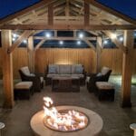 Pergola, Fire pit, pavers, backyard makeover.